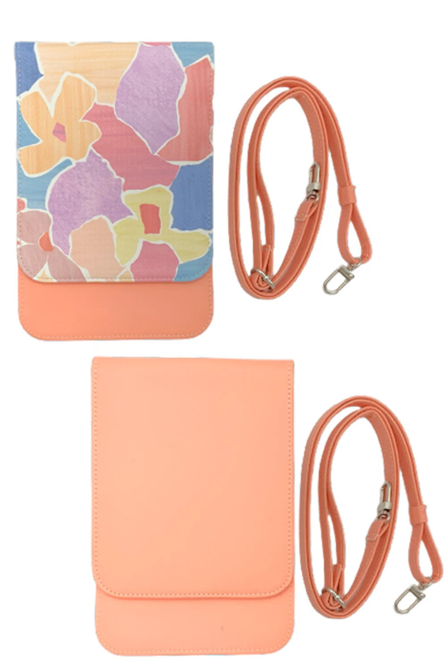 Caseable 2-pack Crossbody Phone Bags Protection Floral/Peach